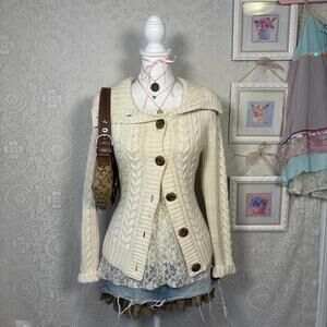 y2k vintage cozy chunky layering cardigan